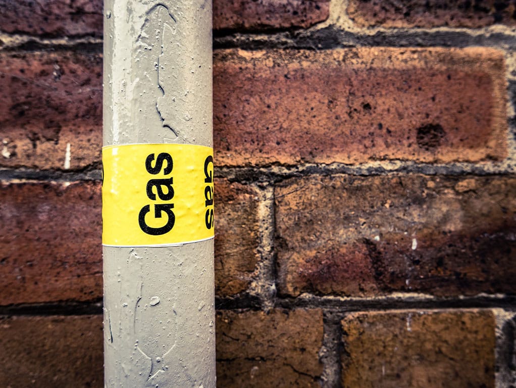 Gas pipe on outside of home